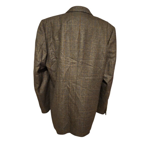 Jack Victor Plaid Blazer Mens 44L Brown Wool Academia Old Money Preppy Office - Picture 3 of 9
